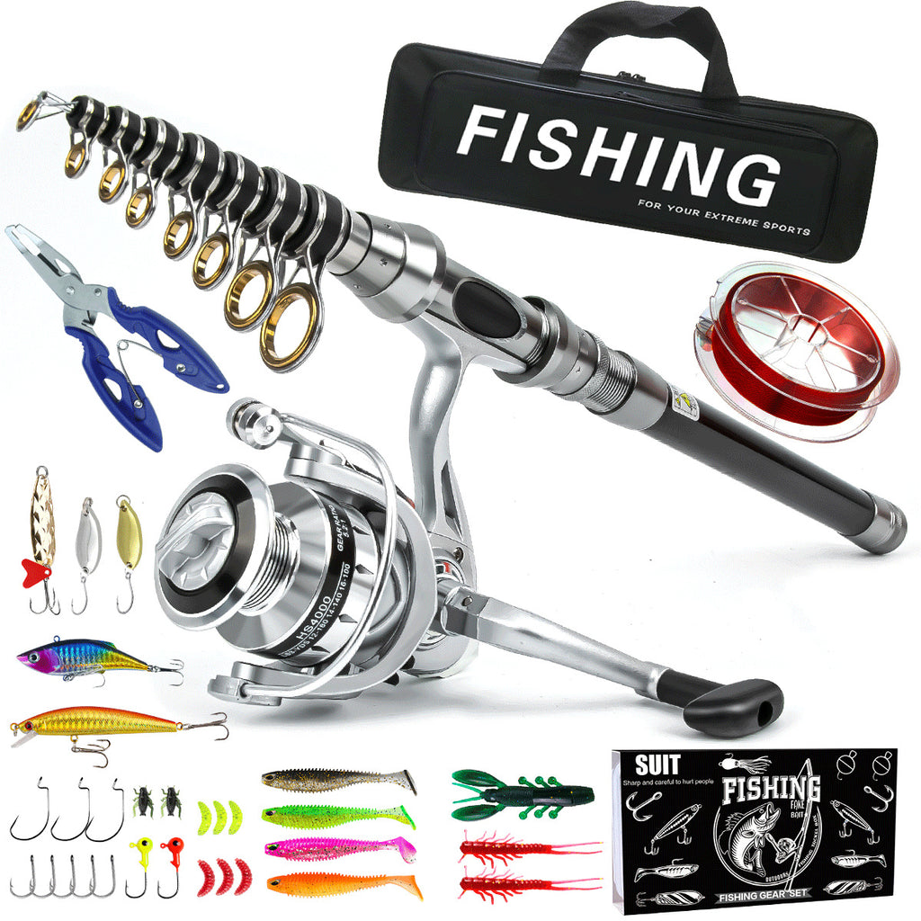 Telescopic Spinning Fishing Rod and Reel Combo