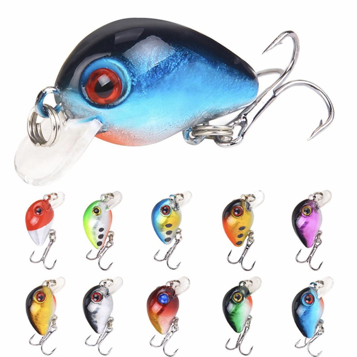 Mini Crankbait Hard Fishing Lure 3cm ABS Realistic Design
